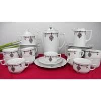 Antikes Kaffeeservice Teeservice Für 10 Personen, Shabby Chic Kaffeegeschirr Sammler, Kaffeekern, Kaffeegedecke Teegedecke Landhausküche von JAHRZEHNTE