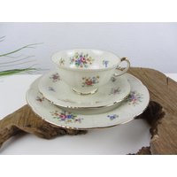 Zeh Scherzer Sammeltasse Gelb Schwarz Gold, Vintage Kaffeetafel Sammelgedeck Kaffeegedeck Teegedeck, Porzellan Etagere, Geschenk An Freundin von JAHRZEHNTE