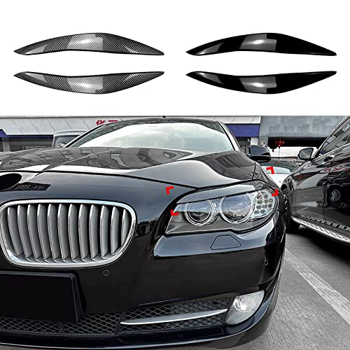 JAHURO Auto-Scheinwerfer-Augenbrauen, für BMW 5 Series F10 F11 2011-2014, Auto-Scheinwerfer-Augenbrauen-Abdeckung, dekorative Scheinwerfer-Aufkleberstreifen,A-Gloss Black von JAHURO