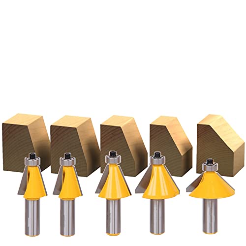 5 PC 1/2" Shank Chamfer Router Bit Set 11.25 Degree 15 Degree 22.5 Degree 30 Degree 45 Degree Cutter wood working 5 PC 1/2" Shank Chamfer Router Bit Set 11.25 Degree 15 Degree 22.5 Degree 30 Degree 45 Degree Cutter wood working von JAINGU