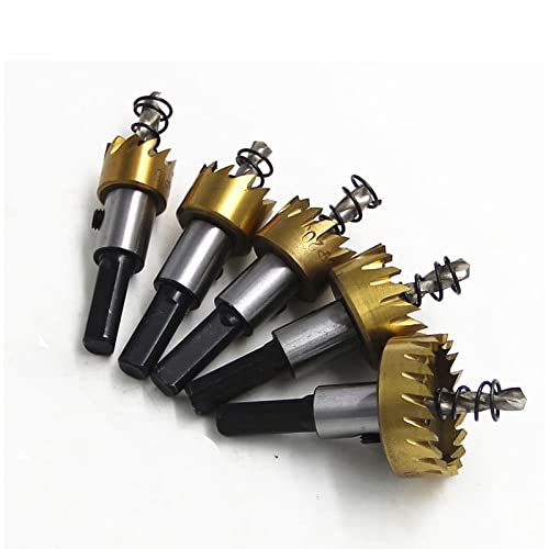 5pcs 16/18.5/20/25/30mm Titanium Carbide Tip HSS Drill Bit Hole Saw Set Stainless Steel Metal Alloy Punch Hole Woodworking Tools von JAINGU