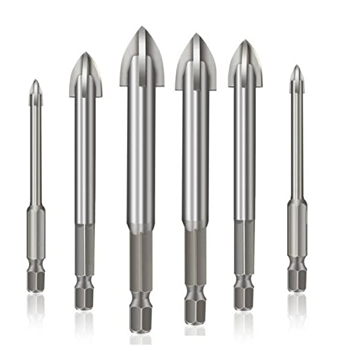 6Pcs 4/5/6/8/10/12mm Drill Bit Efficient Universal Drilling Tool Multifunctional Cross Cemented Carbide Drill Bits Tools von JAINGU