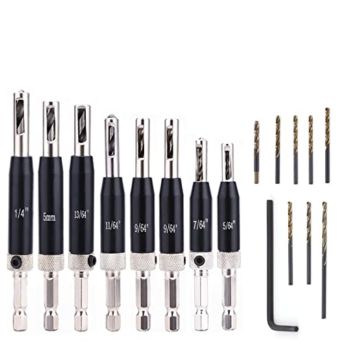 Black Oxide Self Centering Lock Hinge Drill Bit Set Hardware Drawer Pilot Hole Guides For Stainless Steel Drilling Bit Set,Black 16 pack von JAINGU