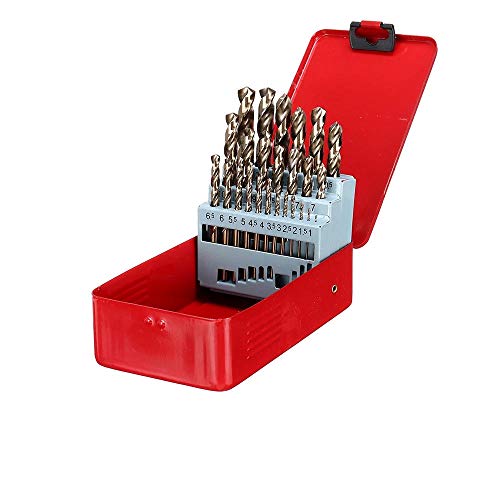 M35 HSS-CO-Kobalt Gerade Schaft-Twist-Bohrer Power Tool-Zubehör mit Metallgehäuse für Metall-Edelstahlbohrungen-25pcs Bohrer Set. von JAINGU