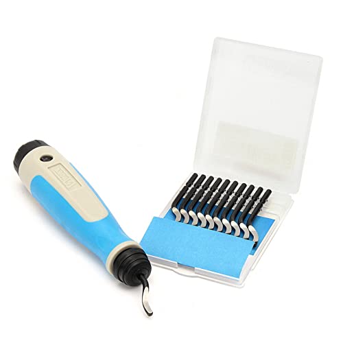 NG1000 Fräsergriff 11pcs BS1010 S10 Klingensatz Handentgratungswerkzeug Holz Metall Entgratungsfräser Klinge Schaber Fräsergriff Werkzeuge von JAINGU