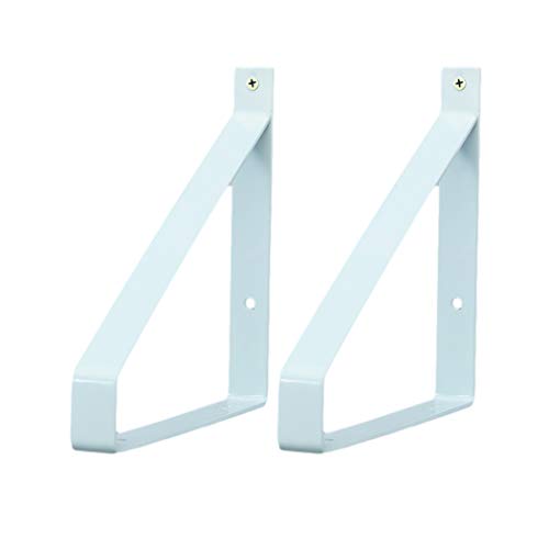 Shelf Brackets Schwerlast Wandregal Regalhalterung 2 Stück, Metall Schmiedeeisen Dreieck Regalwinkel mit Schrauben,Winkelträger rechtwinklig Wandmontage Regalhalterungen (30cm/11.8in,White) von JAIOLUN123