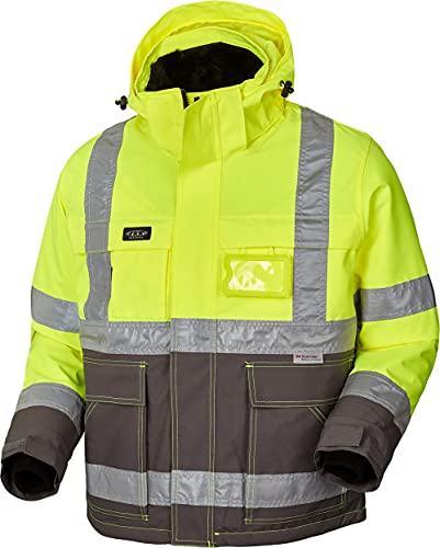 JAK Workwear 11-11131-086-04 Modell 11131 EN ISO 20471 Klasse 2 Hi-Viz High Performance Jacke, Gelb/Grau, XL Größe von JAK Workwear