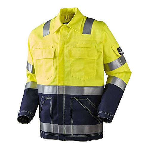 JAK Workwear 11-13102-029-01 Modell 13102 EN ISO 1149-5 Multinorm Jacke, Gelb/Marine, S Größe von JAK Workwear