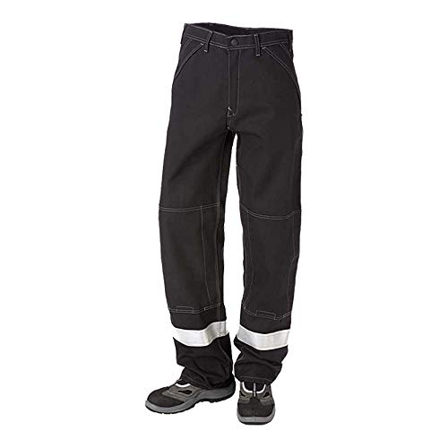 JAK Workwear 12-12001-051-084-90 Modell 12001 EN ISO 1149-5 Antiflame Bundhose, Schwarz/Grau, EU 48/84 Größe, 90cm Schrittlänge von JAK Workwear