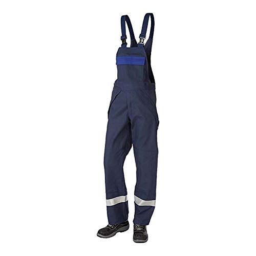 JAK Workwear 12-12003-046-080-90 Modell 12003 EN ISO 1149-5 Antiflame Latzhose, Marine/Königsblau, EU 46/80 Größe, 90cm Schrittlänge von JAK Workwear