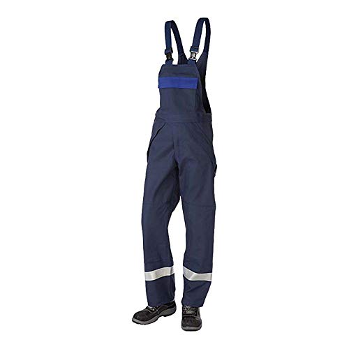 JAK Workwear 12-12003-046-092-90 Modell 12003 EN ISO 1149-5 Antiflame Latzhose, Marine/Königsblau, EU 52/92 Größe, 90cm Schrittlänge von JAK Workwear