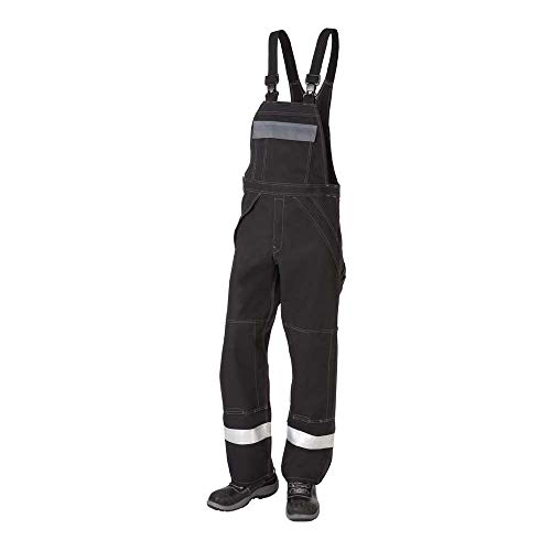 JAK Workwear 12-12003-051-084-90 Modell 12003 EN ISO 1149-5 Antiflame Latzhose, Schwarz/Grau, EU 48/84 Größe, 90cm Schrittlänge von JAK Workwear