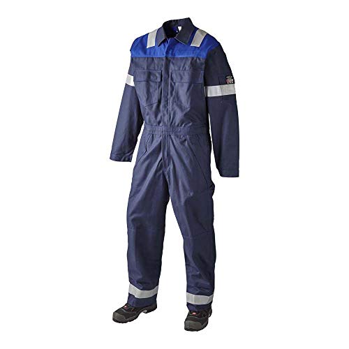 JAK Workwear 12-12004-046-03-87 Modell 12004 EN ISO 1149-5 Antiflame Arbeitsanzug, Marine/Königsblau, L Größe, 87cm Schrittlänge von JAK Workwear