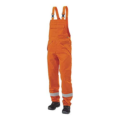 JAK Workwear 12-12103-007-088-82 Modell 12103 EN ISO 1149-5 Antiflame Latzhose, Orange, EU 50/88 Größe, 82cm Schrittlänge von JAK Workwear