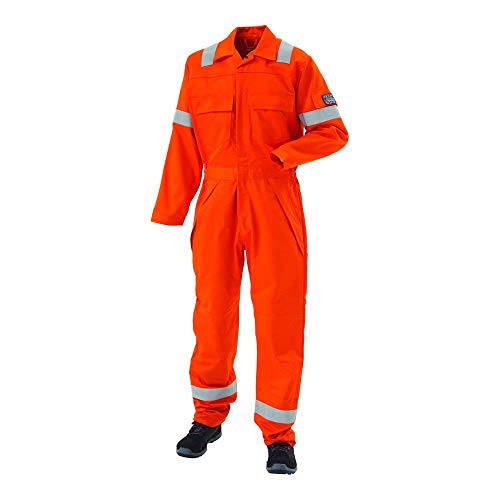 JAK Workwear 12-12104-007-01 Modell 12104 EN ISO 1149-5 Antiflame Kesselanzug, Orange, S Größe von JAK Workwear