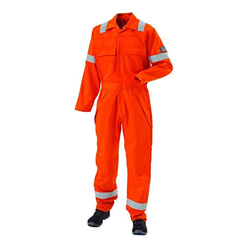 JAK Workwear 12-12104-007-03 Modell 12104 EN ISO 1149-5 Antiflame Kesselanzug, Orange, L Größe von JAK Workwear