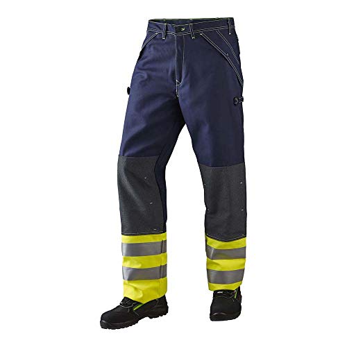 JAK Workwear 12-13101-029-076-90 Modell 13101 EN ISO 1149-5 Multinorn Bundhose, Gelb/Marine, EU 44/76 Größe, 90cm Schrittlänge von JAK Workwear