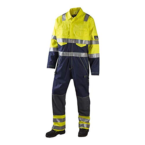 JAK Workwear 12-13104-029-02 Modell 13104 EN ISO 1149-5 Arbeitsanzug, Gelb/Marine, M Größe von JAK Workwear