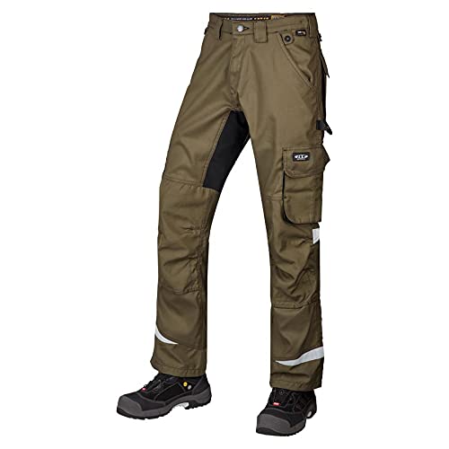 JAK Workwear 12-1601-035-088-82 Modell 1601 Stretch Bundhose, Heer/Schwarz, EU 50/88 Größe, 82cm Schrittlänge von JAK Workwear