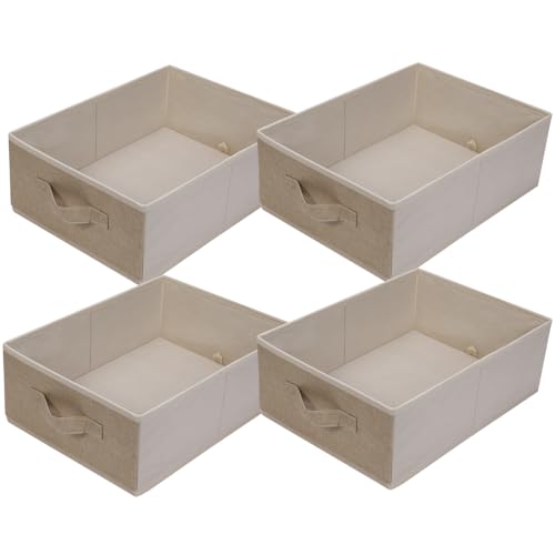 JAKAGO Kleiderschranke Organizer, 4 Stück, Faltbar überlegene Aufbewahrungsboxen 39 x 29 x 14 cm, für Kleidung Hemden Hosen, Handtücher Spielzeug (Beige) von JAKAGO