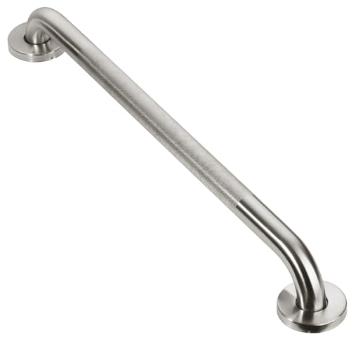 Jakarda 61 cm strukturierter Handicap-Haltegriff für Dusche, Duschgriffe für ältere Menschen, Dusch-Haltegriffe für Senioren mit verdeckten Schrauben, gebürstetes Nickel von JAKARDA