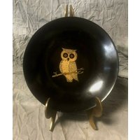 Mcm Vintage Couroc Of Monterey Gold Eule Auf Ast Schale von JAKRLLC