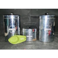 Vintage Kromex Stahl Zucker, Mehl Und Tee Kanister 3Er-Set von JAKRLLC