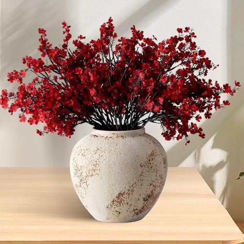 JAKY-Global 12 künstliche Schleierkraut Blumen, Weinrot - Kunstseide Herbstdeko für Tischvase, Zuhause & Halloween-Deko JAKY-Global 12 künstliche Schleierkraut Blumen, Weinrot - Kunstseide Herbstdeko für Tischvase, Zuhause & Halloween-Deko von JAKY-Global