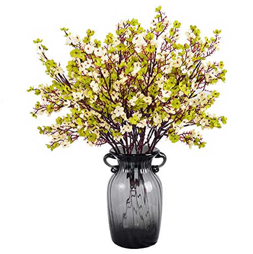 JAKY-Global 6pcs Babies Breath Künstliche Blumen Gypsophila Bouquet Bulk Fake Frühling Seide Kleine Blumen Faux Floral für Haus Schlafzimmer Küche Garten Hochzeit Weihnachten Dekor (Grün Weiß) von JAKY-Global