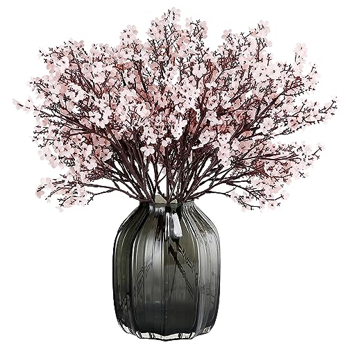 JAKY-Global Babys Atem Stoff Tuch künstliche Blumen 12 Bundle europäischen gefälschte Seidenpflanzen Dekoration Hochzeit Party Dekoration Sträuße Real Touch DIY Home Garden (Fall Pink-12pcs) von JAKY-Global