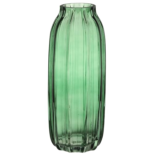 JAKY Global Große grüne Glas-Blumenvase, H-32 cm hoch, Glasvasen für Blumen, elegante Heimdekoration, Tischdekoration für Bauernhaus und Büro (Grün, 32 cm) von JAKY-Global