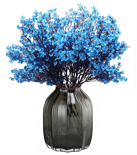 JAKY-Global Künstliche Blumen 12 Stück Getrocknete Unechte Seide Blumen Babysbreath Pflanze Dekoration für Hochzeit Sträuße Haus Garten Party Blumenschmuck(Blue) von JAKY-Global
