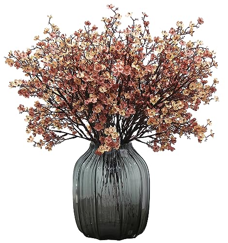JAKY-Global Künstliche Blumen 12 Stück Getrocknete Unechte Seide Blumen Babysbreath Pflanze Dekoration für Hochzeit Sträuße Haus Garten Party Blumenschmuck (Herbstkaffee) von JAKY-Global