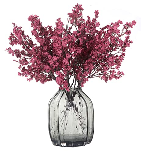 JAKY-Global Künstliche Blumen 6 Stück Getrocknete Unechte Seide Blumen Babysbreath Pflanze Dekoration für Hochzeit Sträuße Haus Garten Party Blumenschmuck (Weinrot) von JAKY-Global