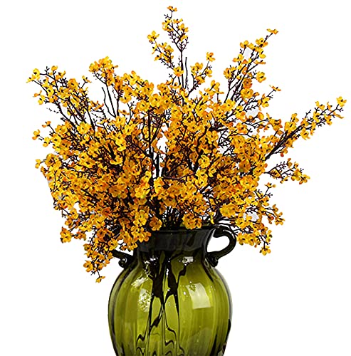 JAKY-Global Künstliche Blumen 7 Stück Getrocknete Unechte Seide Blumen Babysbreath Pflanze Dekoration für Hochzeit Sträuße Haus Garten Party Blumenschmuck(Orange) von JAKY-Global