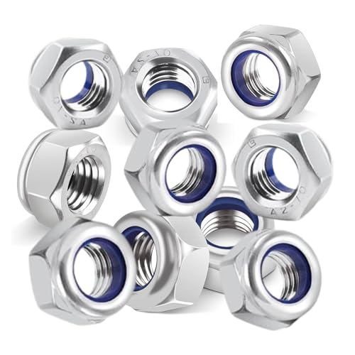 Muttern M8 Edelstahl, 30 Stück Selbstsichernde Mutter M8, A2 304 Metrisch Sechskantmutter, Din 985 Sicherungsmuttern, Stopmuttern, Klemmmuttern Schraubmutter von JALEVID