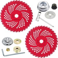 2er-Pack 9 Zoll x 36 Zähne, Wolframkarbid-bestückte Freischneiderklingen für Freischneider, Rasentrimmer, Unkrautfresser, Adapter-Kits von JALLERIA