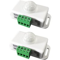 2er-Pack Infrarot-Lichtschalter für den Körper, 12 V-24 v PIR-Sensor, LED-Bewegungsmelder, Timerfunktion, PIR-Steuerung, für LED-Lichtstreifen (weiß) von JALLERIA