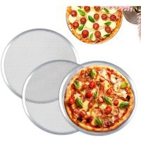 Jalleria - 3er-Set Pizzaständer 33 cm, Aluminium-Pizzablech, rundes Pizzablech für Pizza, Grillrost von JALLERIA