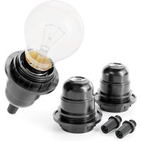 3x E27 Fassung schwarz - E27 Lampenfassung 250V 60W - E27 Schraubfassung Kunststoff - E27 Lampenfassung, Nachttischlampenfassung, Lampensockel, E27 3x E27 Fassung schwarz - E27 Lampenfassung 250V 60W - E27 Schraubfassung Kunststoff - E27 Lampenfassung, Nachttischlampenfassung, Lampensockel, E27 von JALLERIA