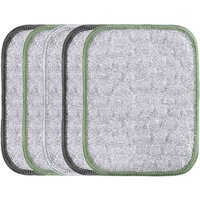 Jalleria - 5er-Pack kratzfeste Draht-Geschirrtücher, Reinigungstuch mit doppeltem Verwendungszweck, stark strukturierte Außenseite, sicheres Design von JALLERIA