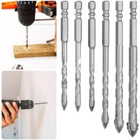 Jalleria - 6-teiliges vierschneidiges, gezacktes Exzenterbohrer-Set, hochfeste Hartmetallspitze, 1/4-Zoll-Sechskantschaft für Mauerwerk, Beton, Jalleria - 6-teiliges vierschneidiges, gezacktes Exzenterbohrer-Set, hochfeste Hartmetallspitze, 1/4-Zoll-Sechskantschaft für Mauerwerk, Beton, von JALLERIA