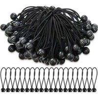 75 Stück Bungee-Ball-Bungee-Seil, Tarp-Gummiband, Zelt, Banner, Fahnenmast, Camping-Plane, Schwarz von JALLERIA