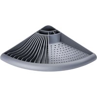 Abtropfgestell Kunststoff, platzsparendes Eckabtropfgestell, Kunststoff, 35x9x35 cm, grau von JALLERIA