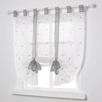 Fensteraufkleber Raffrollo transparent Deko für Schlafzimmer Balkon Küche Grau 80cm x 140cm von JALLERIA