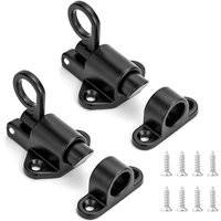 Jalleria - 2er-Pack automatische Federriegel mit Schrauben, Aluminium-Federriegel für Holztüren, Fenster, Schranktüren (schwarz) von JALLERIA