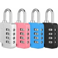 4 Stück 4-stelliges Code-Vorhängeschloss, kleines Code-Schließfach-Vorhängeschloss, Zinklegierung, Koffer-Vorhängeschloss für Schrank, Fitnessstudio, von JALLERIA