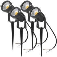 Jalleria - 4PCS Außenbeleuchtung cob 5W 220V IP65 Wasserdichter LED-Flutlicht-steuerbarer Strahler Gartenlicht für Weg, Pflanzen, Balkon, Terrasse, von JALLERIA