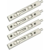 Jalleria - 4er-Pack (2 Paar) Schiebeschnäpper für bündige Türverriegelung, verdeckte Sicherheitshebelwirkung, Schieberiegel aus Edelstahl – (Länge 15 von JALLERIA