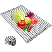 Jalleria - Aufrollbares Abtropfgestell, Abtropfgestell über der Spüle, geeignet für die Aufbewahrung auf der Küchenspüle, 47 x 30 cm von JALLERIA